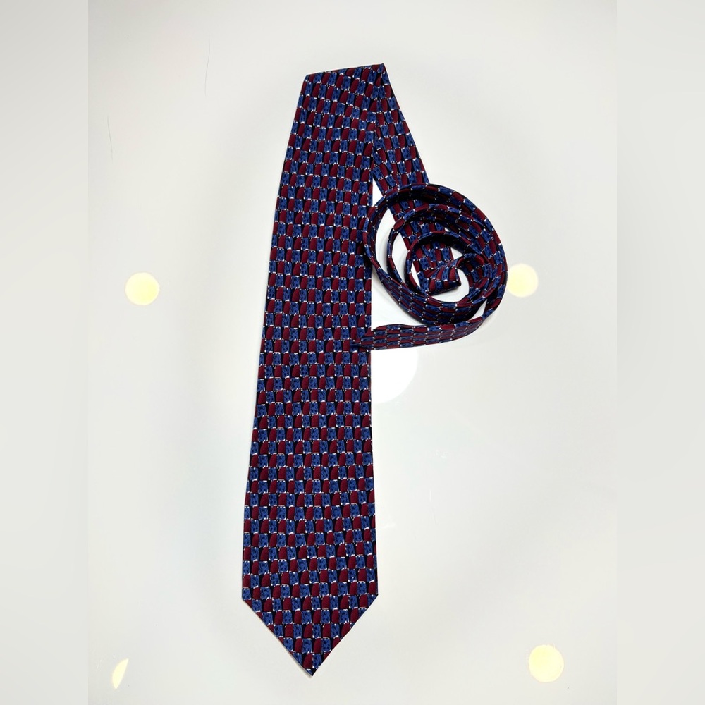 J.Garcia extra long Elegant Blue and Red Patterned Men's Tie